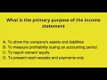 Income Statement Quiz