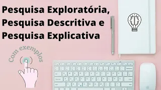 Diferença entre PESQUISA DESCRITIVA, PESQUISA EXPLORATÓRIA E PESQUISA EXPLICATIVA // Com exemplos