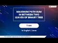 Maximum Path Sum In Between Two Leaves Of Binary Tree Trees In English Java - 42
