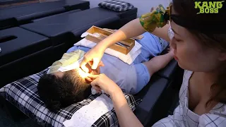 What a beautiful lady Very great barber shop massage Asian women have great beauty