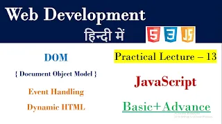 What is DOM in JS Lecture 13 Dynamic HTML Event Handling in JS Advantages of DOM