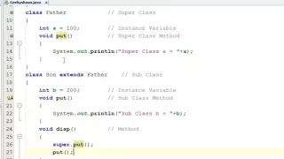 138 super with method in Java Programming Hindi