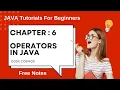 Chapter 6 Operators in Java