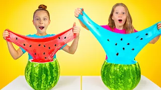 Nastya Creates Fun Watermelon Slime