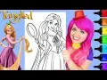 Coloring Rapunzel Tangled Frying Pan Coloring Page Prismacolor Markers KiMMi THE CLOWN