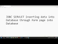 JDBC insert Data into Data base by using SERVLET form page