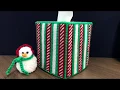 Plastic Canvas Tissue Box Cover - Chrismas Edition