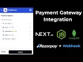 Razorpay Payment Gateway Integration in Node js and Next js NGROK Webhook UPI Cards