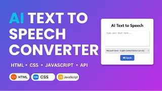 Create AI Text to Speech Converter Web App with HTML CSS JS Full Tutorial for Beginners