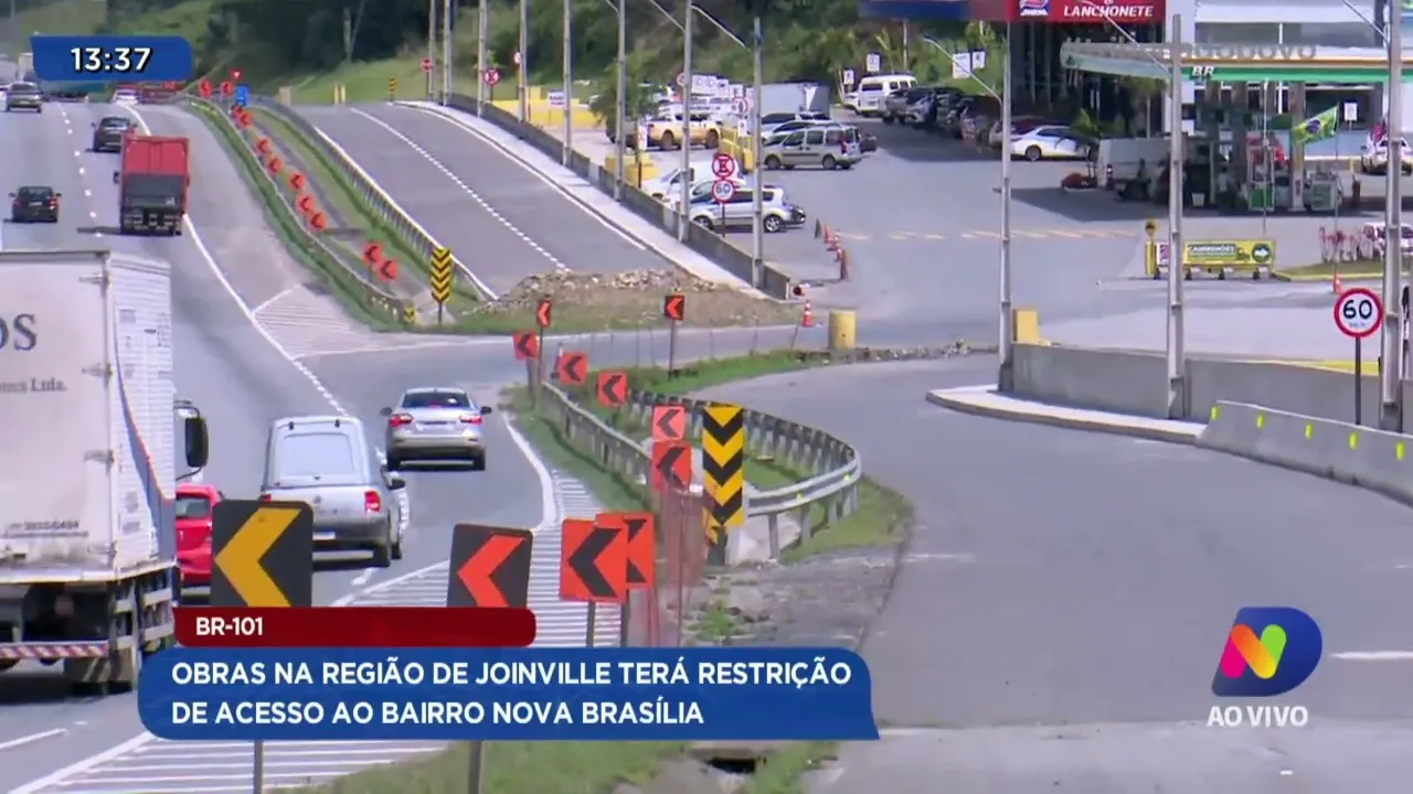 BR 101: Obras na região de Joinville terá restrição de acesso ao bairro Nova Brasília