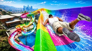 Безумный Спуск со СКОЛЬЗКОЙ Горки в Новом АКВАПАРКЕ в ГТА 5! GTA 5 Моды