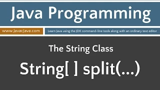 Learn Java Programming - String Class split