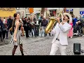 Download Lagu Police Stops Our Performance - Karolina Protsenko \u0026 Daniele Vitale Sax