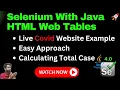 Selenium HTML Web tables