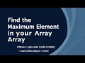 Maximum Element in an Array DSA Interview Prep