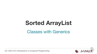Introduction to Computer Programming - Classes with Generics
