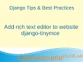 Add rich text editor to website with django-tinymce