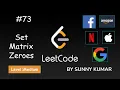 Set Matrix Zeroes Array Matrix 73 LeetCode LeetCode Explore Day 13