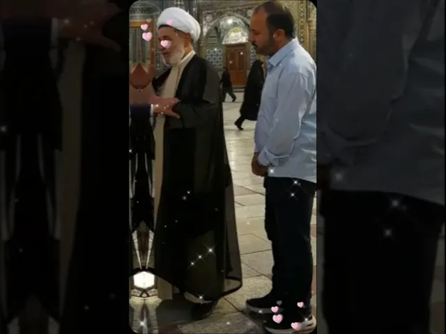 ⁣الشيخ جعفر  مع نجلة كرار  السيدة فاطمة المعصومة عليها السلام