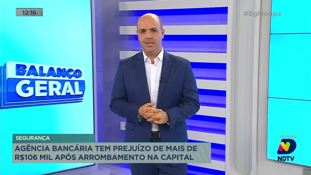 Segurança: agência bancária tem prejuízo de mais de R$106 mil após arrombamento, em Florianópolis