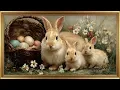 Vintage Easter Bunny Gallery Spring Frame TV Art Screensaver 4K Easter Paintings with Music