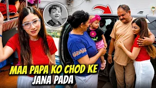 Teeno baccho ke sath hum ja rahe hai city chod ke 😢