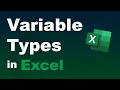 - Variable Types in Excel VBA Programming