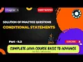 Solution for Conditional Statement Practice Que in java Ch-1 P-9 2 Complete Java Course in Hindi