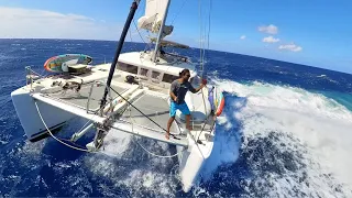 The BIGGEST SEAS we have EVER sailed in!!  –  (Episode 246)  #sailing #catamaran