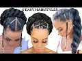 6 QUICK EASY RUBBER BAND HAIRSTYLES ON NATURAL HAIR TUTORIALS Protective Style Tupo1
