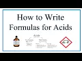 Formula Writing for Acids Explanation Flowchart and Practice
