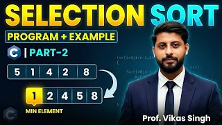 Program Selection Sort in Data Structure with Example Using C Part-2 in hindi by vikas singh