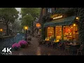 Download Lagu 📚 Rainy Bookshop Street by the Canal | Soft Jazz Piano \u0026 Cozy Ambience for Reading and Focus