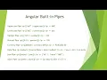 Angular Built in Pipes