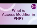 What is Access Modifier in PHP Access Modifier in PHP in Hindi PHP Access Modifier
