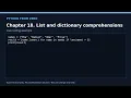 Lists and dictionary comprehensions