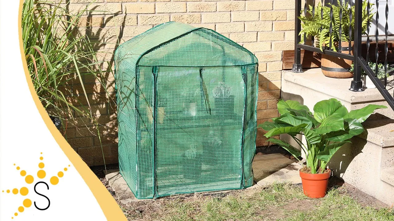 Sunnydaze Portable 2-Tier Mini Greenhouse for Outdoors - Green-HGH-901 Sunnydaze Portable 2-Tier Mini Greenhouse for Outdoors - Green-HGH-901