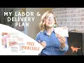 Labor Delivery Plan for Birth Free Printable Labor Plan Cards EVERYTHING YOU NEED
