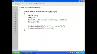 Arithmatical Operatiors in Java Lesson-7 Practical-3