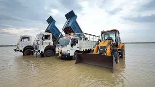 Washing with Pond | JCB 3dx | SML Sartaj Truck | TATA 2518 Truck and Tata Tipper