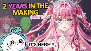 How I made the PINKEST VTuber Model Magical Girl Part 1 Designing Drawing Cutting the Model