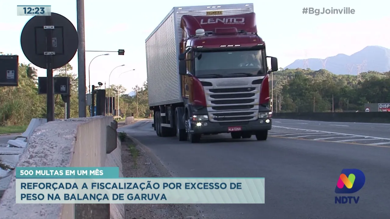 500 multas em um mês: Reforçada a fiscalização por excesso de peso na balança de Garuva