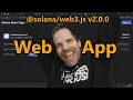 Buinding a React App with the new Web3 js Solana Tutorial - Jan 13th 25