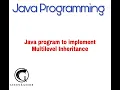 Java program to implement Multilevel Inheritance - Abhishek S Rao