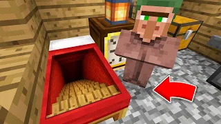 Я НАШЕЛ СЕКРЕТНЫЙ ПРОХОД ПОД КРОВАТЬЮ У ЖИТЕЛЯ В МАЙНКРАФТ ! Алексбой Minecraft