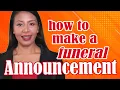 How To Make A Funeral Announcement