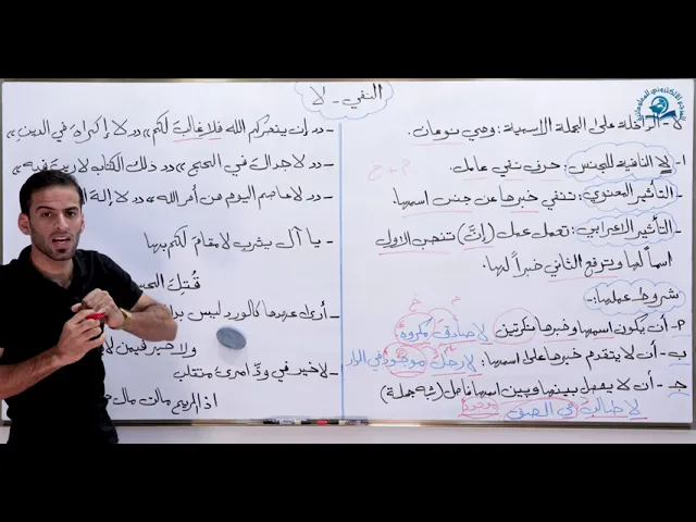 مادة اللغة العربية للصف السادس الاعدادي : لا النافية للجنس