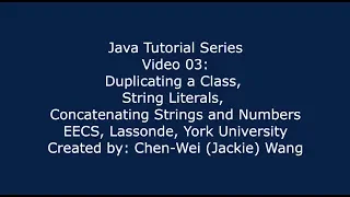 EECS1021 Java Tutorial 03