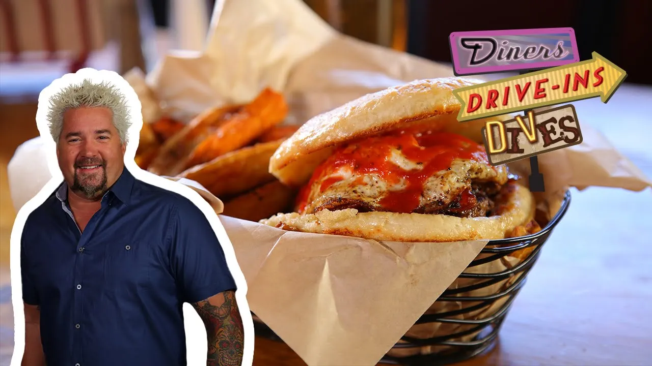 Guy Fieri Eats a Hangover Burger in Colorado Springs   Diners, Drive-Ins and Dives   Food Network