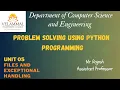 Python Programming Unit 05 Exception Handling